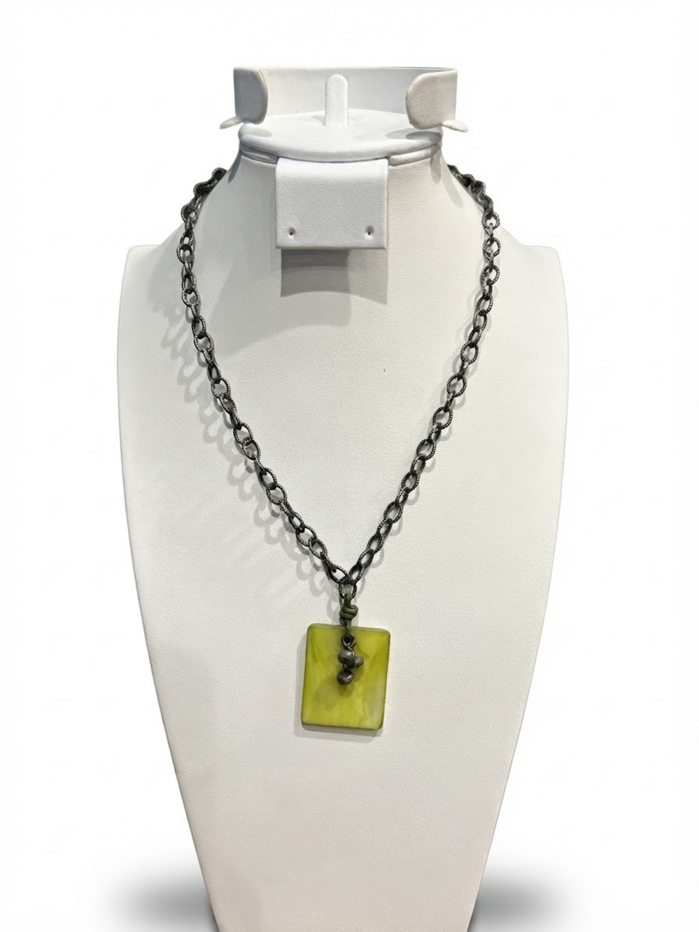 Silpada Olive Green Rectangular Pendant Necklace
